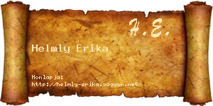 Helmly Erika névjegykártya